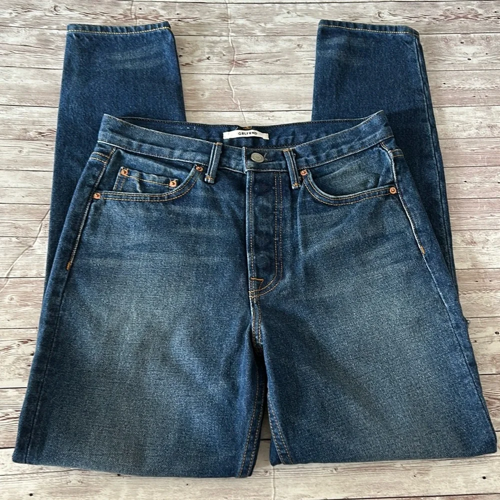 GRLFRND Karolina High-Rise Skinny Ripped Knees Medium Wash Button Fly Jeans - Picture 5 of 15